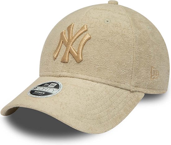 New York Yankees Cap - Dames - SS23 Collectie - Beige Badstof- One Size - New Era Caps - 9Forty - NY Pet Dames - Petten - Vrouwen Pet