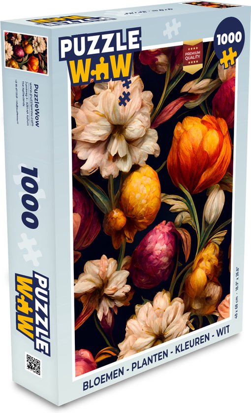 Puzzle Fleurs - Plantes - Couleurs - Wit - Puzzle - Puzzle 1000 pièces  adultes