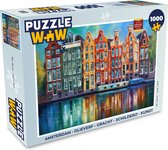 Puzzel Amsterdam - Olieverf - Gracht - Schilderij - Kunst - Legpuzzel - Puzzel 1000 stukjes volwassenen