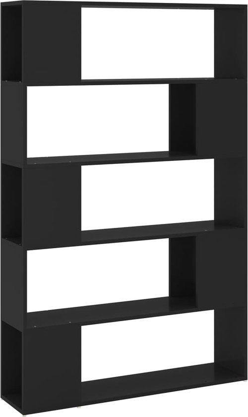 vidaXL - Boekenkast/kamerscherm - 100x24x155 - cm - bewerkt - hout - zwart