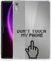 Tablet Hoes Lenovo Tab P11 Gen 2 Leuk Back Cover Quotes Finger Don't Touch My Phone met transparant zijkanten