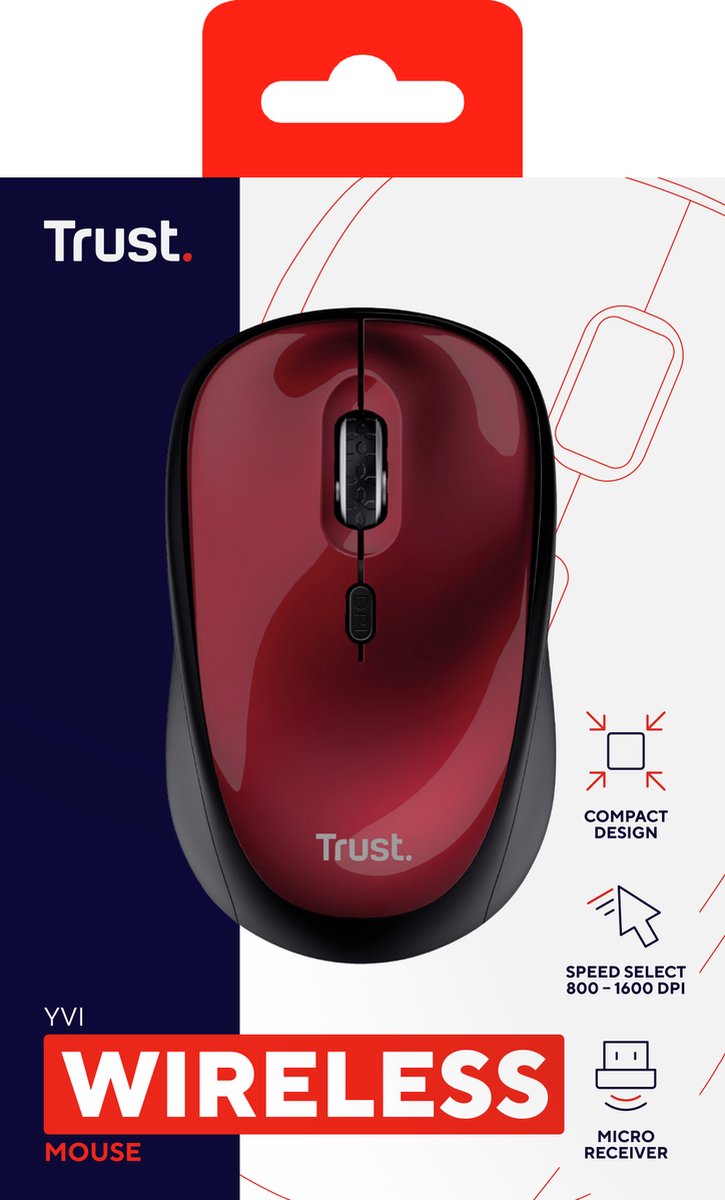 TRUST Souris sans fil Yvi Rouge 19522