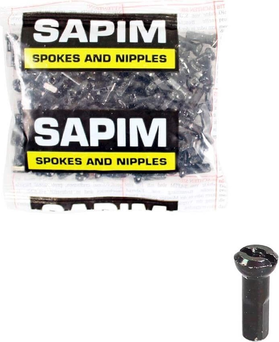 Sapim Spaaknippel sp13 velg 14 zwart zak (100 stuks)