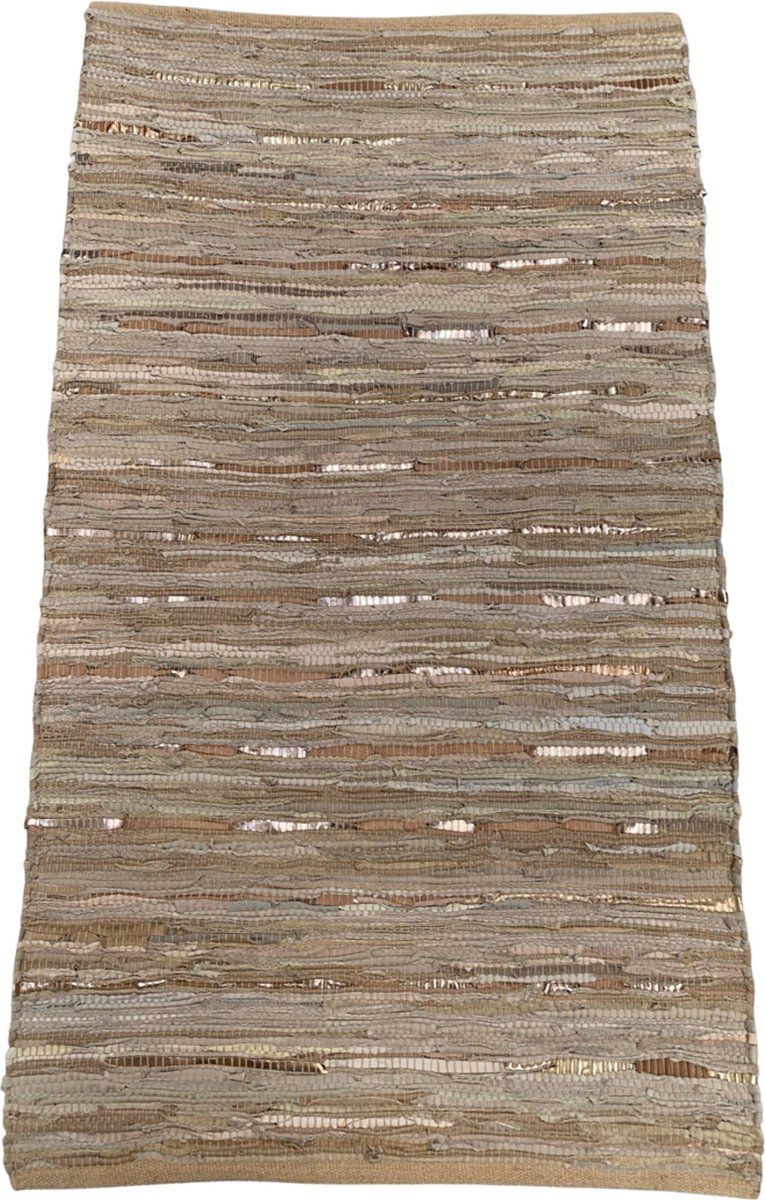 Rocaflor Vloerkleed gerecycled leer geweven beige 160x230cm