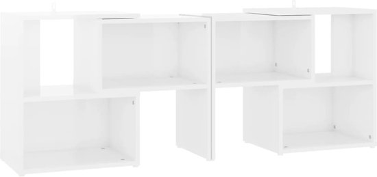 vidaXL - Tv-meubel - 104x30x52 - cm - bewerkt - hout - hoogglans - wit
