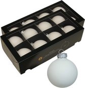 Othmar Decorations kerstballen - 16x st - satijn wit -glas - 8 cm