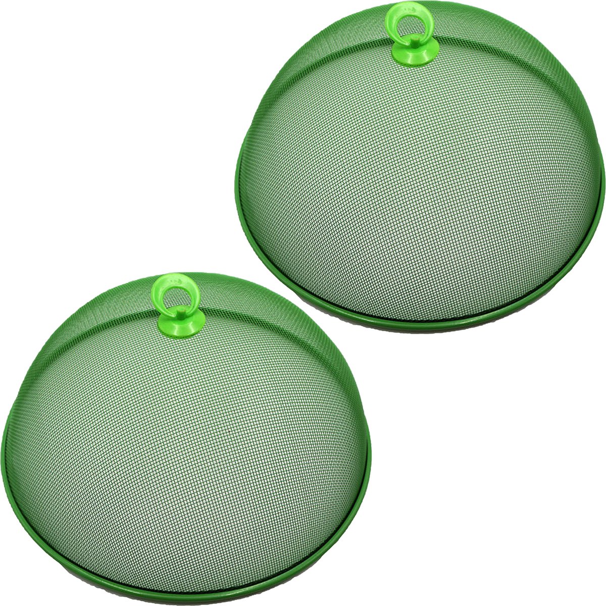 Haushaltshelden Vliegenkap/voedselkap - 4x - groen - metaal - D35 x H16 cm