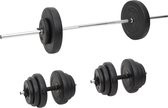 vidaXL - Halterset - met - gewichten - 60 - kg