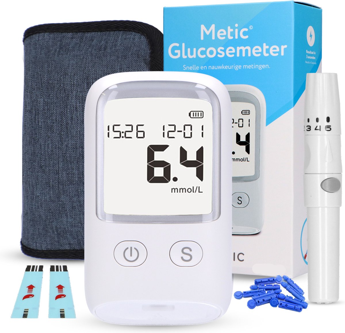 Kit de test de diabète, kit de moniteur de glycémie portable avec