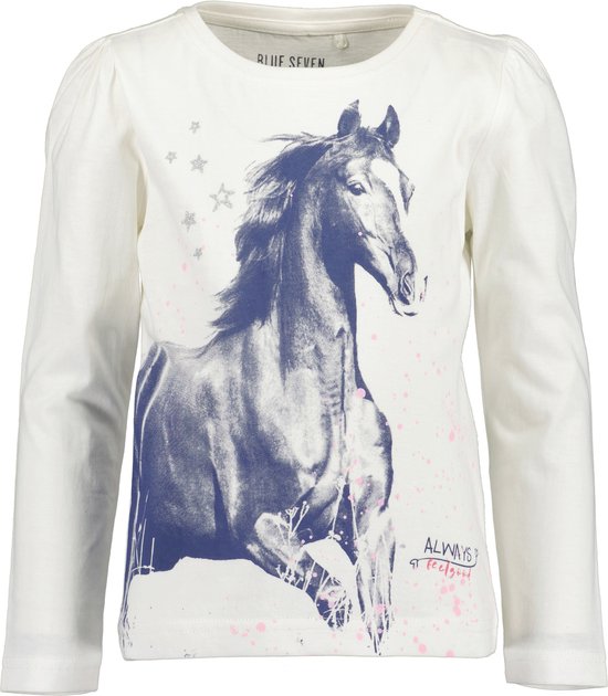 Blue Seven HORSES Meisjes T-shirt - wit - Maat 110