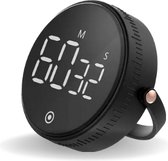 Digitale Kookwekker - Magnetisch - Standaard - Douchetimer - Keukenwekker - Timer - Stopwatch - Handige Draaiknop - Zwart