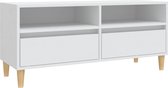 vidaXL - Tv-meubel - 100x34,5x44,5 - cm - bewerkt - hout - wit