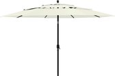 vidaXL - Parasol - 3-laags - met - aluminium - paal - 3,5 - m - zandkleurig