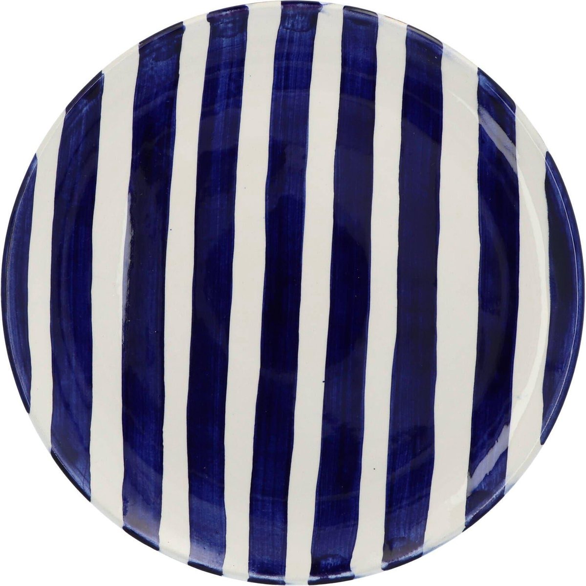 Casa Cubista - Ontbijtbord met streeppatroon blauw 23cm - Kleine borden
