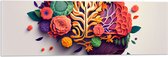Acrylglas - Hersenen van Tuinman met Bloemen en Planten - 90x30 cm Foto op Acrylglas (Wanddecoratie op Acrylaat)