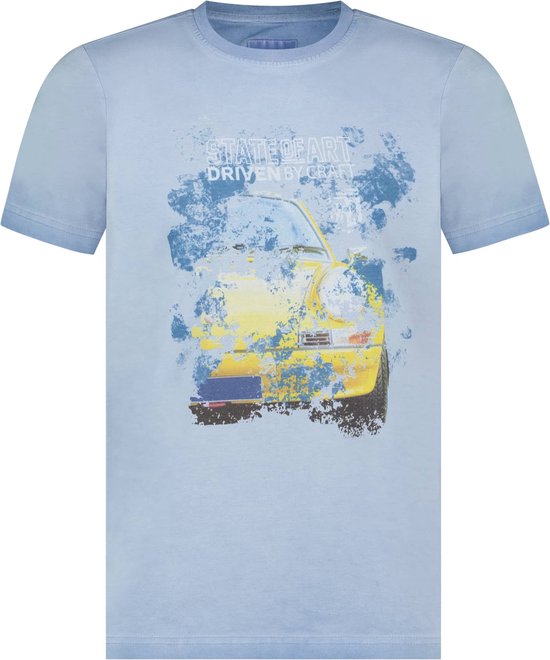 State of Art - T-Shirt Print Blauw - Heren - Regular-fit