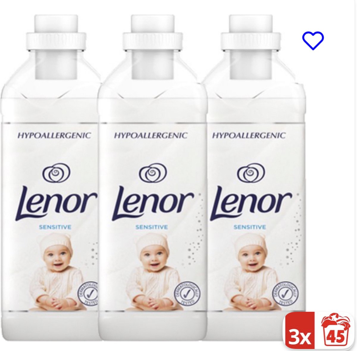 Goedkoopste Lenor Sensitive Wasverzachter - 3 x 1.36l (135 Wasbeurten