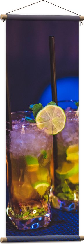 Textielposter - Drankjes met Limoenen - 40x120 cm Foto op Textiel
