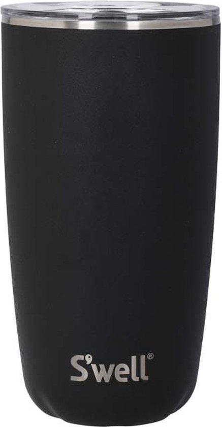 SILBERTHAL 350 ml stainless steel thermos cup, leak-proof coffee cup for taking with ceramic, ceramic thermo cup, coffee cup in black, up to 6 hours hot and 12 hours cold