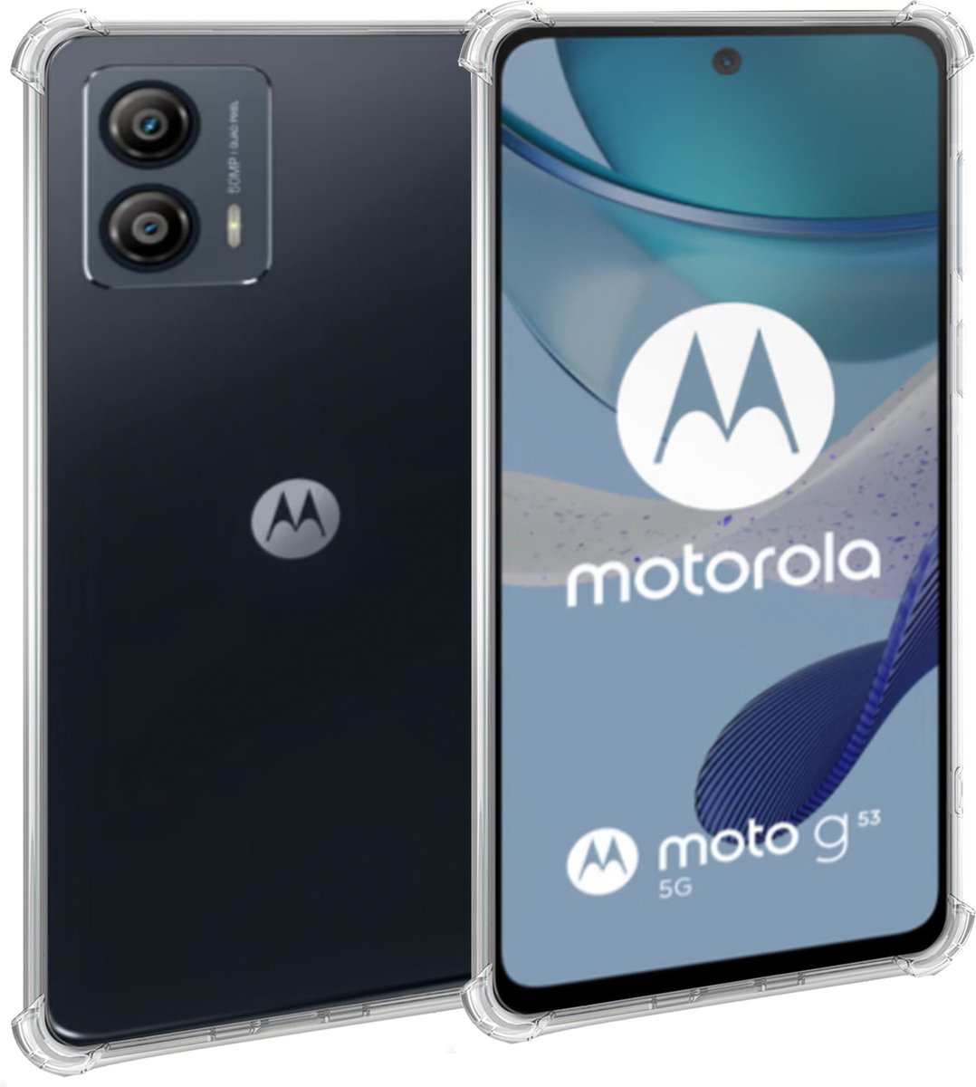Geschikt voor Motorola Moto G53 Hoesje – Shock Proof Case – Cover Transparant