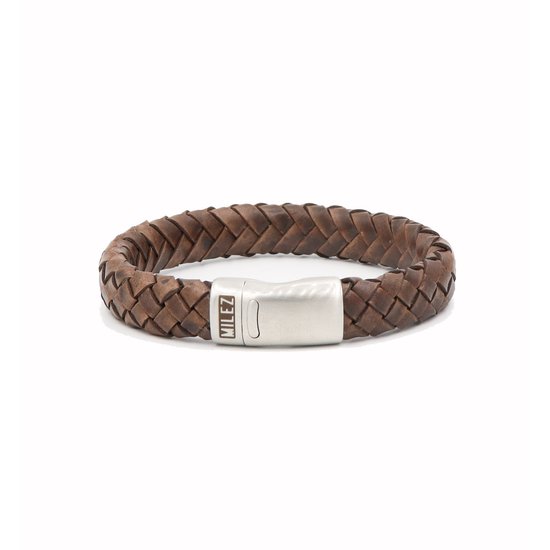 JOSH ARMBAND HEREN | COGNAC | ZILVER | 24456-BRA - Lovable Things | Exclusieve Sieraden