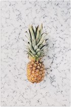 Poster (Mat) - Ananas op Marmeren Achtergrond - 100x150 cm Foto op Posterpapier met een Matte look