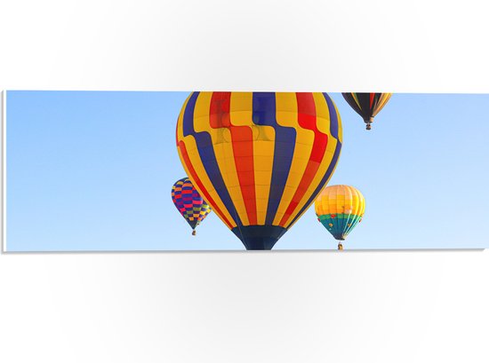 PVC Schuimplaat - Zee van Kleurrijke Luchtballonnen - 60x20 cm Foto op PVC Schuimplaat (Met Ophangsysteem)