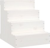 Bol.com vidaXL - Huisdierentrap - 40x49x47 - cm - massief - grenenhout - wit aanbieding