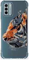 Anti Shock Bumper Case Nokia G22 Smartphone hoesje met doorzichtige rand Tiger