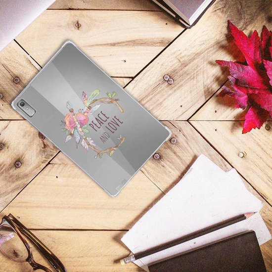 Jolie coque Lenovo Tab P11 Gen 2 Cover Boho Text avec côtés transparents
