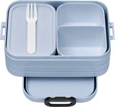Bento-Lunch box Take A Break Nordic blue midi – Brotdose avec Fächern, rempli de 4 Butterbrote, polypropylène, 900 ml