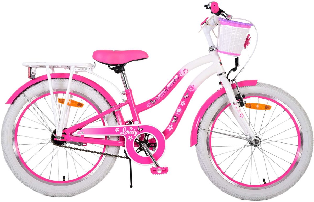 Kinderfiets Volare Lovely roze-wit 20 inch