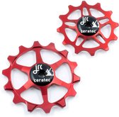 JRC-Components 14/12T Ceramic Jockey Wheels for SRAM Eagle Red - Keramische derailleurwieltjes