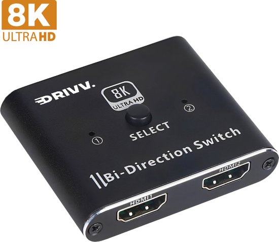 Drivv. Switch HDMI - 2 Entrées 1 Sortie / 1 Entrée 2 Sorties - 8K@60Hz -  Zwart