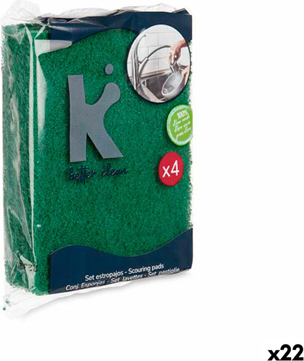 Goedkoopste Set schuursponsjes Groen Schuurvezel 11,3 X 15,7 X 0,5 cm (22 Stuks