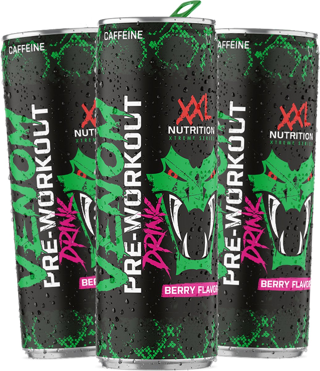 Goedkoopste XXL Nutrition - Venom Pre-Workout Drink - Krachttraining Supplement Pre Workout - Cafeïne, Beta-Alanine, Arginine & Taurine - Berry Flavor - 24 Tray