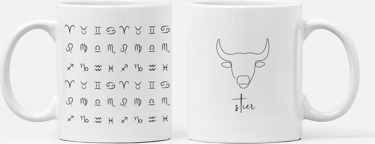 Koffiemok stier minimalistic design