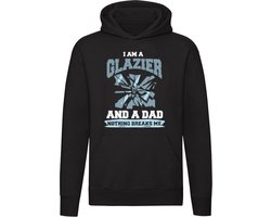 Ik ben glazenmaker en vader Hoodie - papa - beroep - werk - motivatie - glaszetter - glas - gebroken - unisex - trui - sweater - capuchon