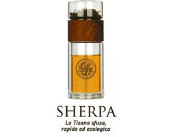 Accademia della Tisana - Sherpa - Fles voor kruidenthee - met zeef, dubbel glas - voor thuis, werk en outdoor - Theeglas met filter - Theebeker - Dubbelglas drinkfles