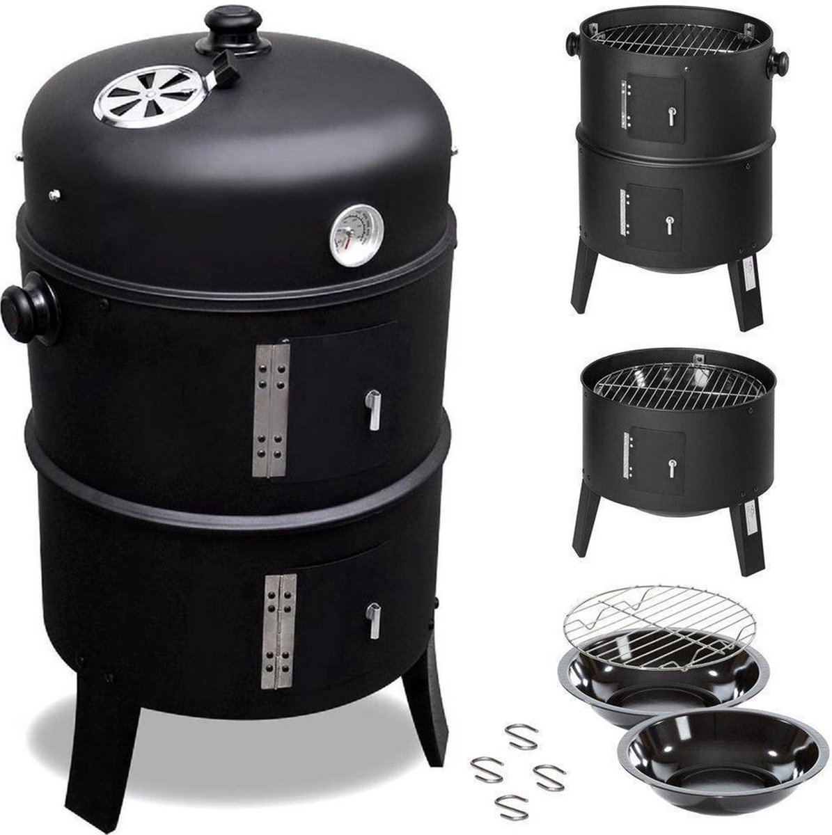 MaxxGarden Barbecue - Smoker - barbecue grill - 40x72cm - zwart