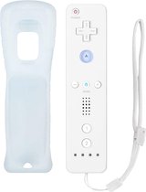Draadloze Controller Geschikt voor Nintendo Wii en Wii U - Wit - Motion Plus Ingebouwd - Inclusief Siliconen Hoes