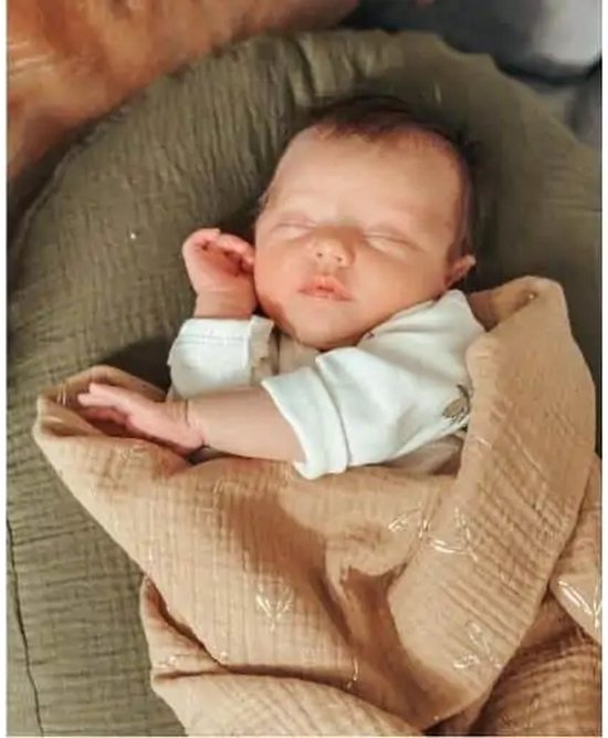 Snoozzz Hydrofiel doek XL Swaddle - de beste kwaliteit zachte Hydrofiel - 100% katoen - 120 x 120 cm - camel goud van SNOO — afbeelding 4