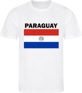Paraguay - T-shirt Wit - Voetbalshirt - Maat: 146/152 (L) - 11-12 jaar - Landen shirts