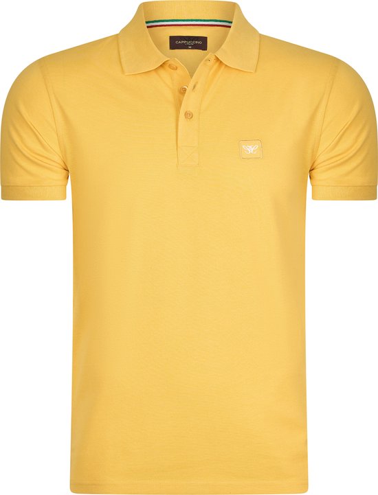 Cappuccino Italia - Heren Polo SS Polo Plain Pique - Geel - Maat L