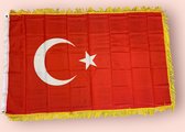 VlagDirect - Drapeau turc de luxe - drapeau de dinde de luxe - 90 x 150 cm - franges.