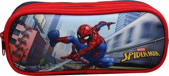 Trousse Marvel Spiderman 2 compartiments rouge 23x7x10 | bol