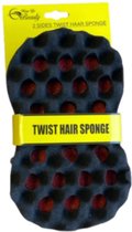 Afro Twist - Haar Spons (Big Size) Afro Twist Hair Sponge - Haar twister (Zwart / Rood)