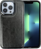 ShieldCase telefoonhoesje geschikt voor Apple iPhone 15 Pro Max wallet case - ruimte voor pasjes - pasjeshouder - portemonnee - zwart