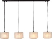 Brillant | Odar hanglamp 4-vlammig zwart/beige | 4x A60, E27, 42W, geschikt voor normale lampen (niet meegeleverd)