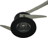 Outlight - Vierkant mini inbouwspotje Forte - 230v - 1w - 2700K - zwart